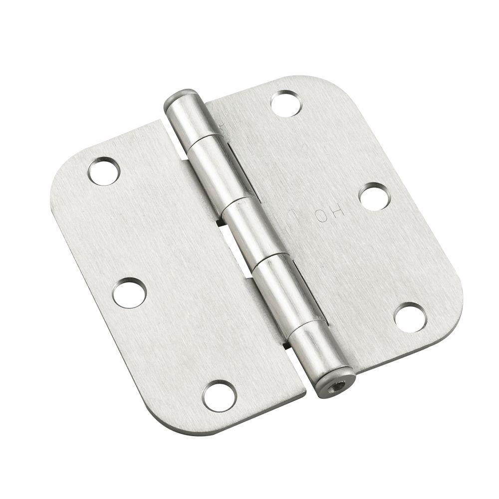 (2-Pack) 3-1/2 in. x 3-1/2 in. Antique Brass Full Mortise Butt Hinge with 5/8 in. Radius - Super Arbor