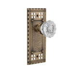 Craftsman Plate 2-3/8 in. Backset Satin Nickel Privacy Bed/Bath Crystal Glass Door Knob - Super Arbor