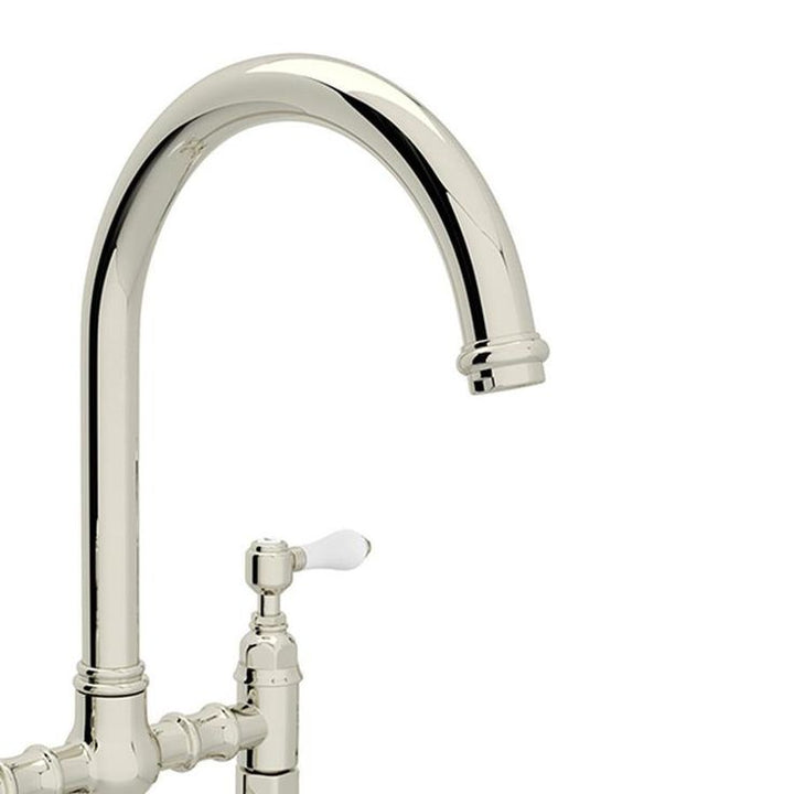 Rohl Country Kitchen Polished Nickel 2-Handle Deck-Mount Bridge Handle Kitchen Faucet