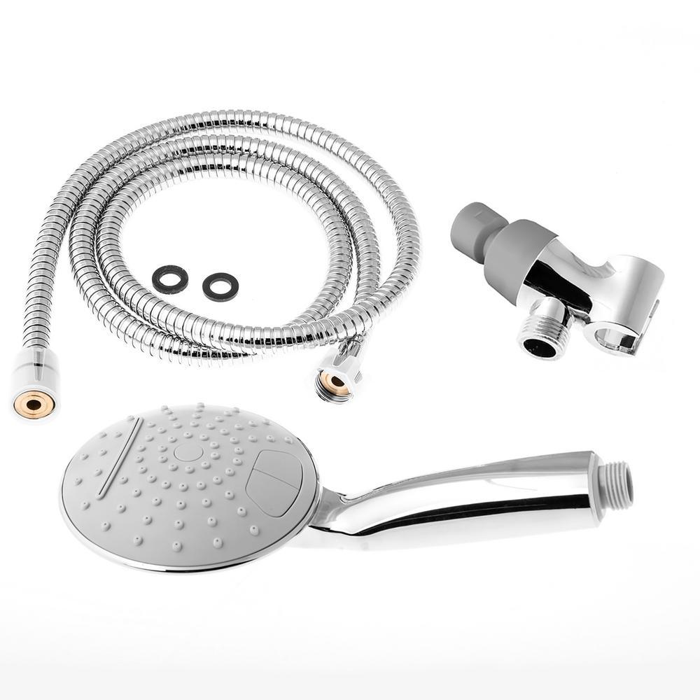 2-Spray 4.63 in. Single Wall Mount Handheld Adjustable Shower Head in Chrome - Super Arbor