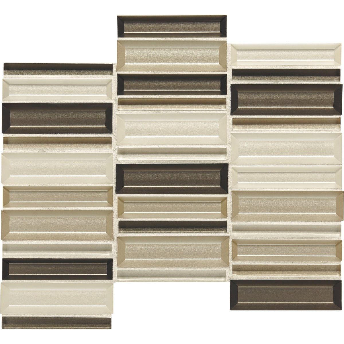 Daltile Cascading Waters Earth Tide 11-in x 12-in Multi-finish Glass Patterned Mosaic Wall Tile product image