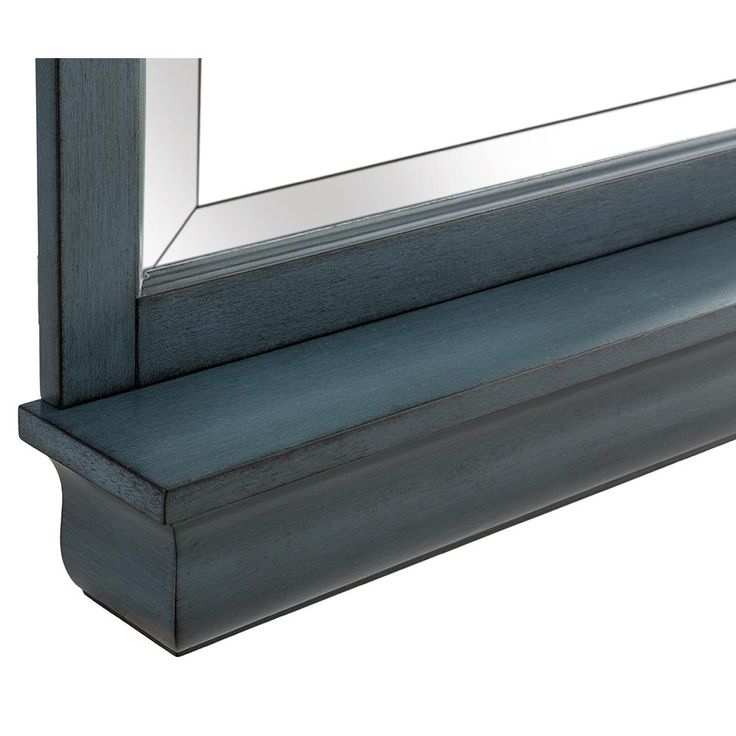 29.00 in. W x 36.00 in. H Framed Rectangular Beveled Edge Bathroom Vanity Mirror in Harbor Blue