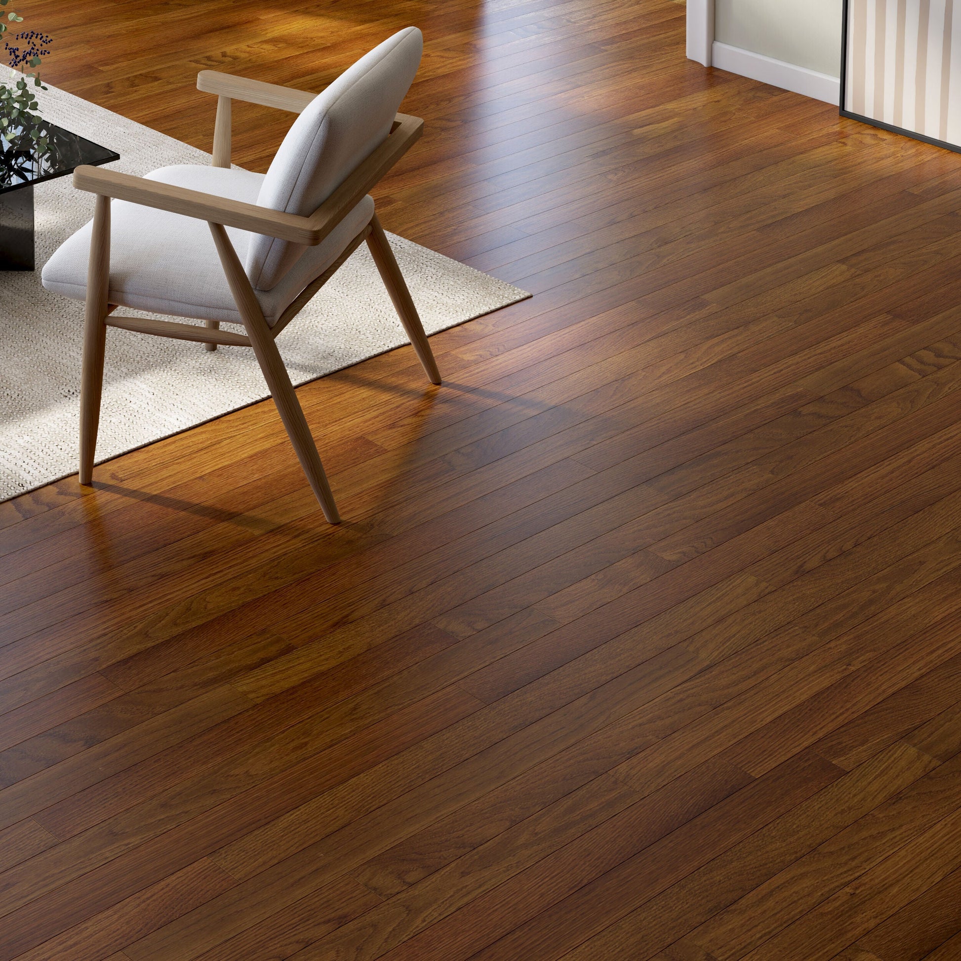 Bruce Oak Fawn hardwood flooring — color and finish detail