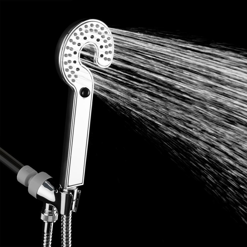 2-Spray 3.5 in. Single Wall Mount Handheld Adjustable Shower Head in Black - Super Arbor