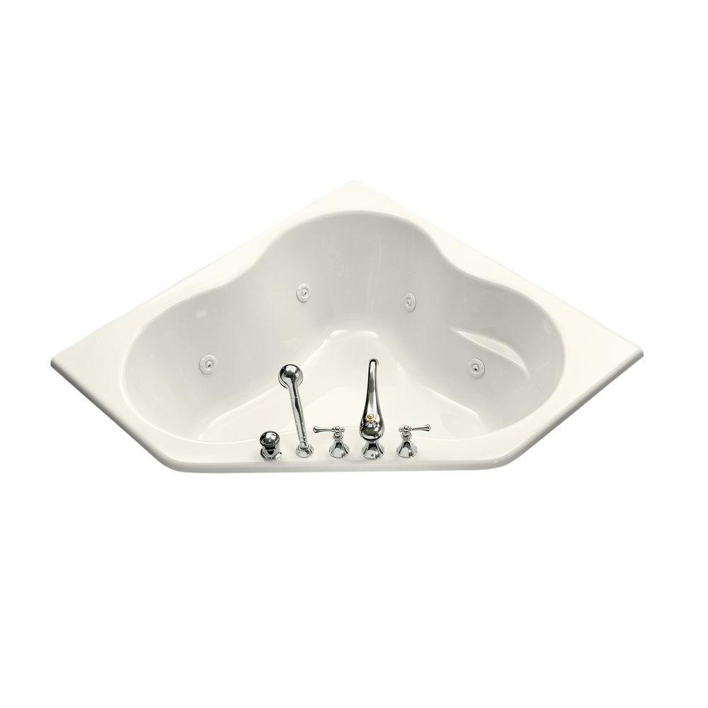4.5 ft. Acrylic Oval Drop-in Whirlpool in Biscuit - Super Arbor