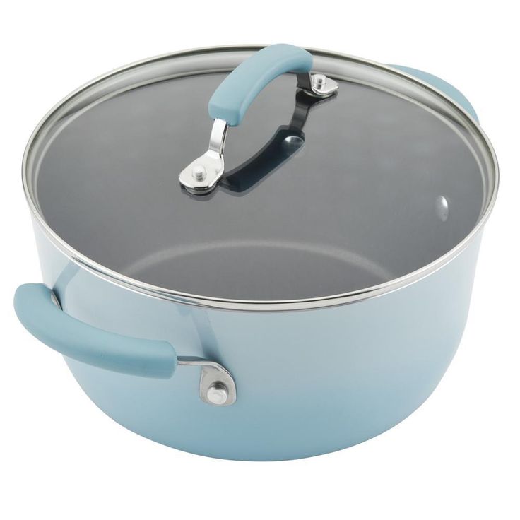 Blue Nonstick Cookware Set with Containers, 19-Piece
