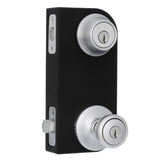 Tylo Satin Chrome Entry Door Knob and Single Cylinder Deadbolt Combo Pack - Super Arbor