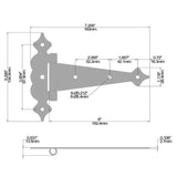 Everbilt 6 in. Black Decorative Hammered Gate Tee Hinge
