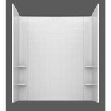 Rampart 3.9 ft. Walk-in Whirlpool and Air Bathtub with 4 in. Tile Easy Up Adhesive Wall Surround in White - Super Arbor