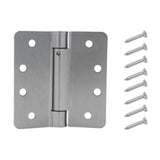 4 in. Satin Nickel Square Corner Security Door Hinges Value Pack (3-Pack) - Super Arbor