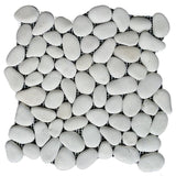 Rainforest White Natural Pebble Floor and Wall Tile 12