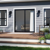 RELIABILT 72-in x 80-in 4-9/16-in Low-e Argon Black Vinyl Sliding Universal Double Patio Door