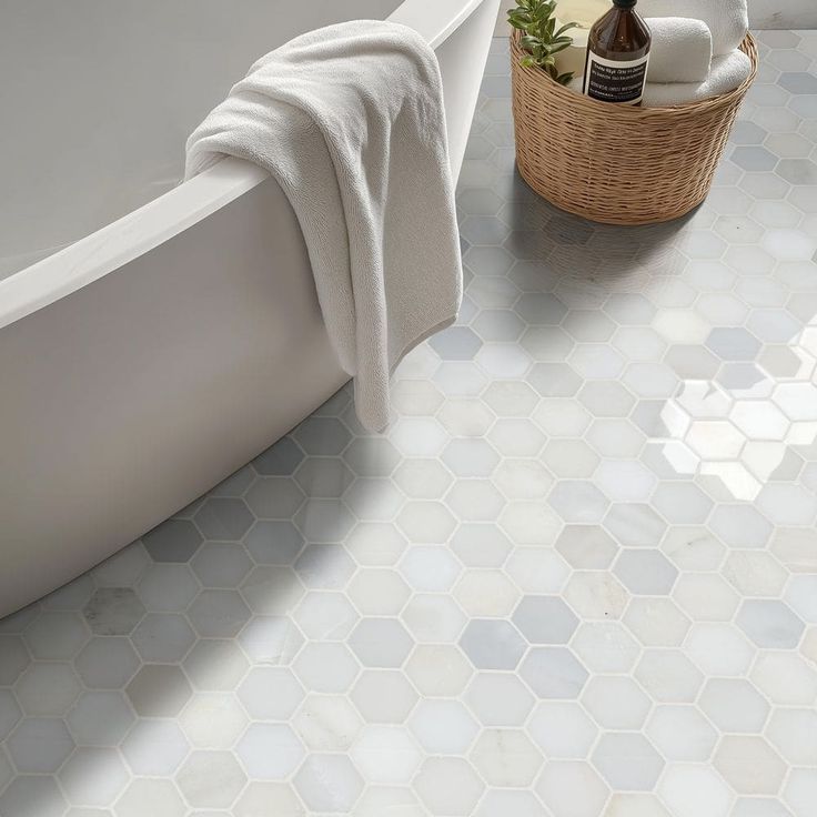 MSI Greecian White Hexagon 12 in. x 11.75 in. x 10mm Polished Marble Mesh-Mounted Mosaic Tile (9.8 sq. ft. / case)