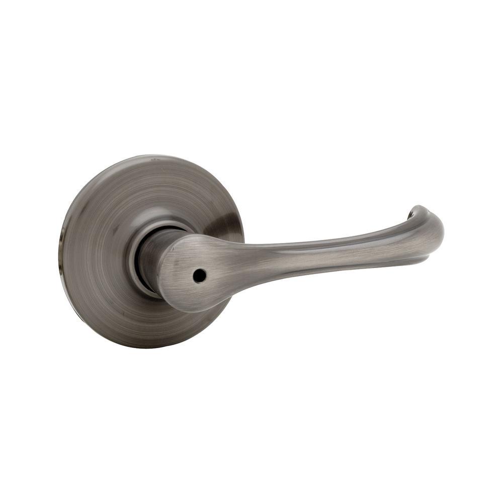 Dorian Satin Nickel Privacy Bed/Bath Door Lever with Microban Antimicrobial Technology - Super Arbor