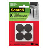 Scotch 1 in. Brown Round Surface Protection Felt Floor Pads (32-Pack) - Super Arbor