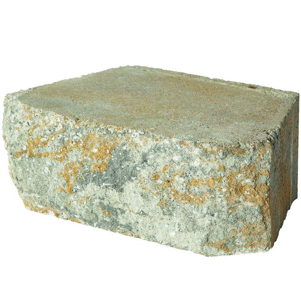 4 in. x 11.75 in. x 6.75 in. Pewter Concrete Retaining Wall Block - Super Arbor
