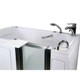 Elite 52 in. Acrylic Walk-In Whirlpool Bathtub in White with Right Door, 2-Piece Fast Fill Faucet and 2 in. Dual Drain - Super Arbor
