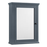 Merryfield 24 in. W x 32 in. H Framed Surface-Mount Bathroom Medicine Cabinet in Dark Blue-Gray - Super Arbor