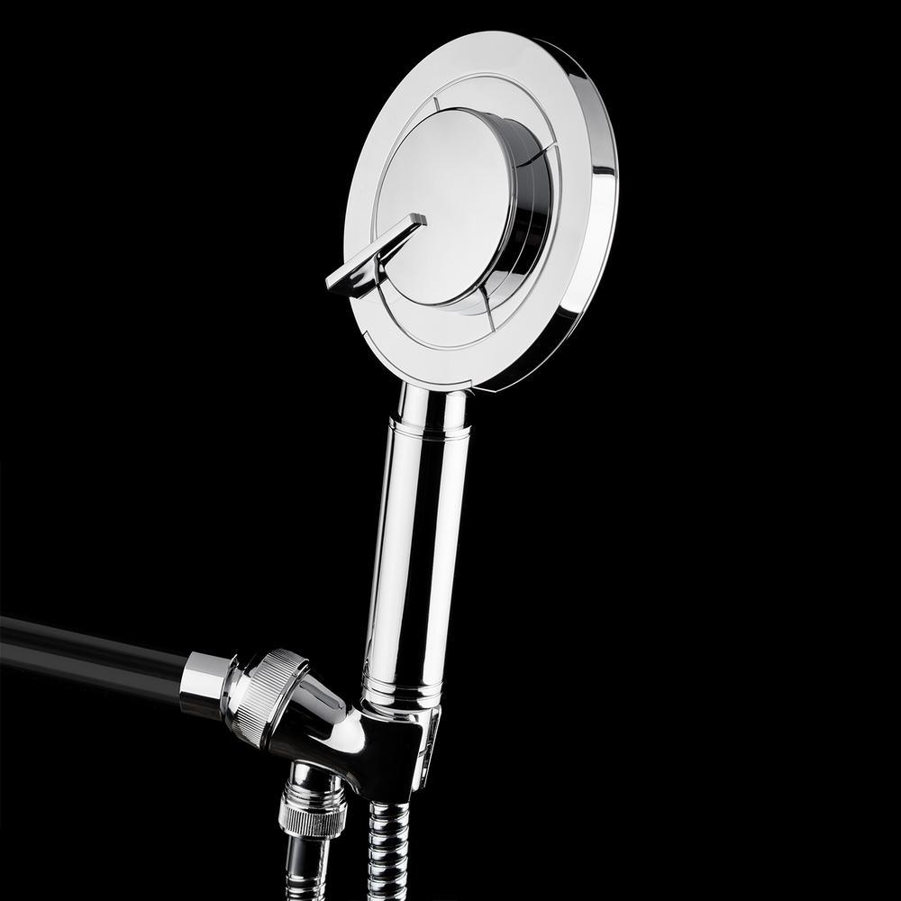 3-Spray 4.75 in. Round Single Wall Mount Fixed Adjustable Handheld Shower Head in Chrome - Super Arbor