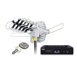 Amplified HD Digital Outdoor HDTV Antenna 360¬∞ Rotation UHF VHF FM Radio Remote Control for 2 TVs - Super Arbor