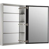 Catalan 24.125 in. W x 36 in. H x 5 in. D Recessed or Surface Mount Medicine Cabinet in Satin Anodized Aluminum - Super Arbor