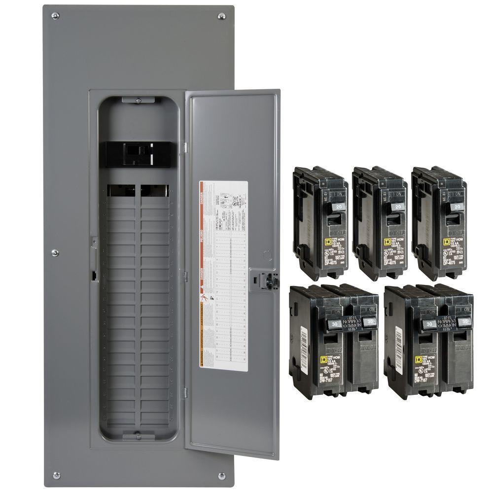 Homeline 200 Amp. 40-Space 80-Circuit Indoor Main Breaker Qwik-Grip Plug-On Neutral Panel, Wiser Energy Monitor - Super Arbor