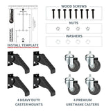 2-3/8 in. Gray Heavy-Duty Workbench Caster with 400 lb. Load Rating (4-Pack)