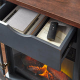 Marshfield 25 in. Freestanding Wall Mantel Electric Fireplace in Dark Blue - Super Arbor