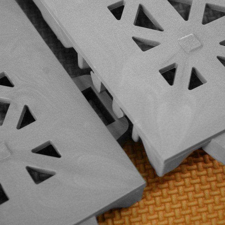 Greatmats StayLock Perforated Gray 12 in. x 12 in. x 0.56 in. PVC Plastic Interlocking Outdoor Floor Tile (Case of 26)