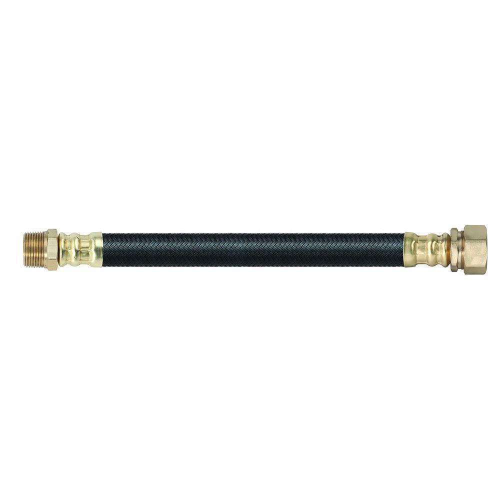 3/4 in. MIP x 5/8 in. O.D. Compression x 18 in. Polymer Braided Water Heater Connector (0.57 in. I.D.) - Super Arbor