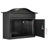 Saratoga Black Wall-Mount Lockable Mailbox - Super Arbor