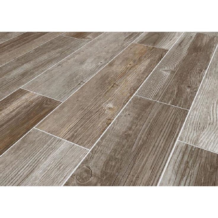 Style Selections Woods French Gray 6-in x 24-in Glazed Porcelain Wood Look Tile