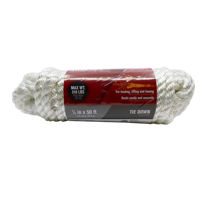 Ace 1/2 in. Diameter x 50 ft Length White Twisted Nylon Rope