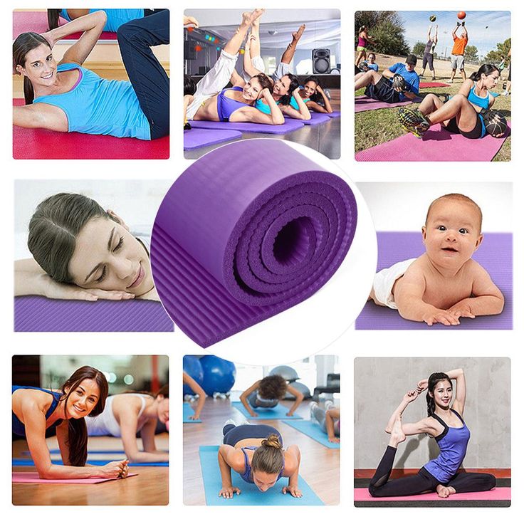 72x24'' Non-Slip Large Thick Foam Floor Exercise Yoga Mat NBR Pilates Home Gym Physio Fitness