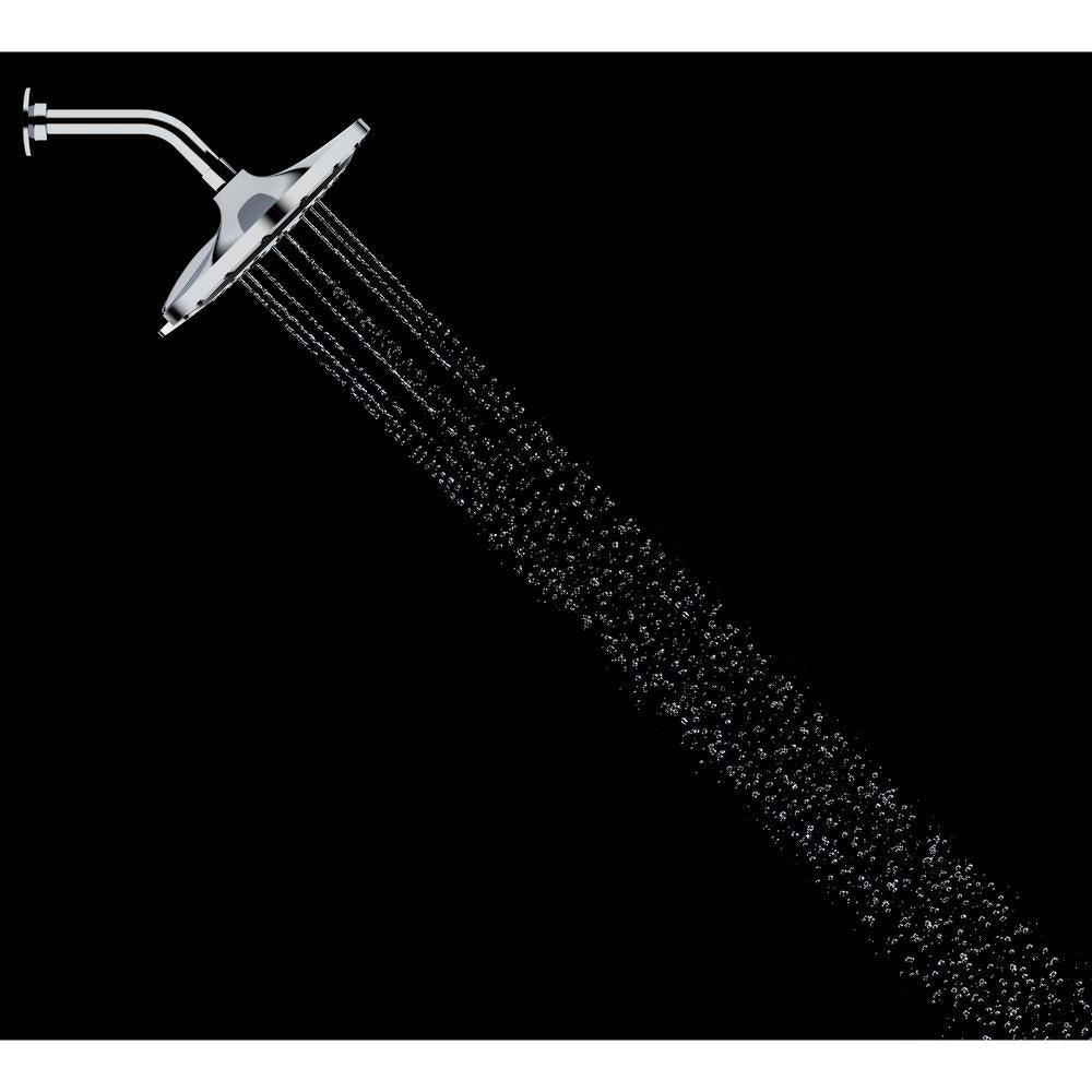 Recharge 6-Spray 9.1 in. Single Wall Mount Fixed Shower Head in Polished Chrome - Super Arbor