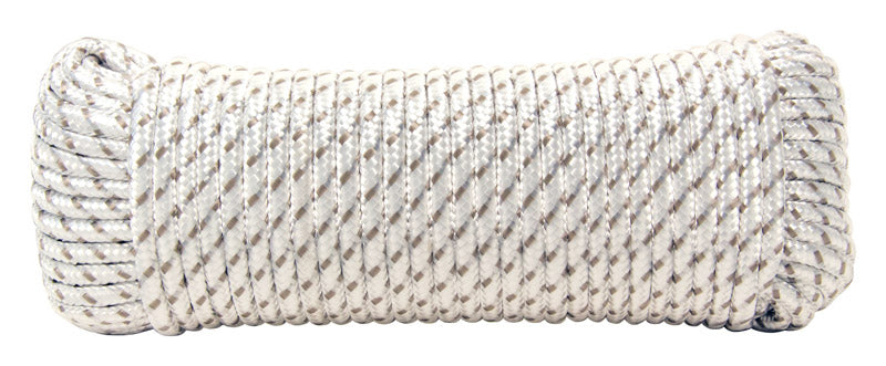 Ace 1/4 in. x 100 ft Gray/White Diamond-Braided Polyester Rope
