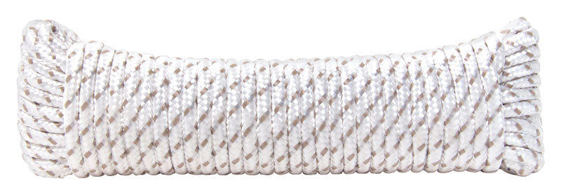 Ace 1/4 in. x 50 ft Gray/White Diamond Braided Polyester Rope