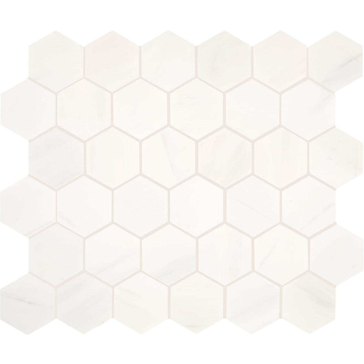 Daltile Marble Contempo White 11-in x 12-in Honed Natural stone Marble Marble look Hexagon Mosaic Floor and Wall Tile product image