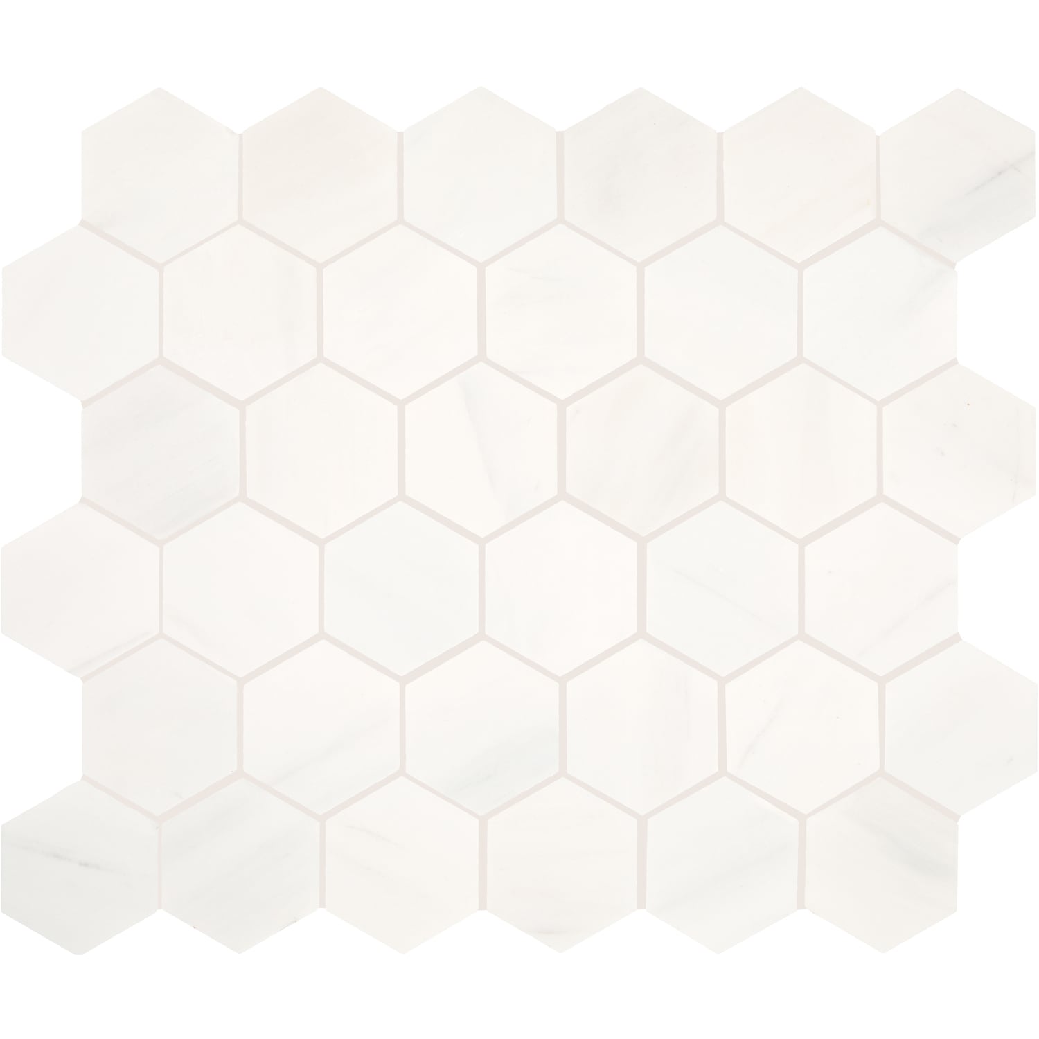 Daltile Marble Contempo White 11-in x 12-in Honed Natural stone Marble Marble look Hexagon Mosaic Floor and Wall Tile product image