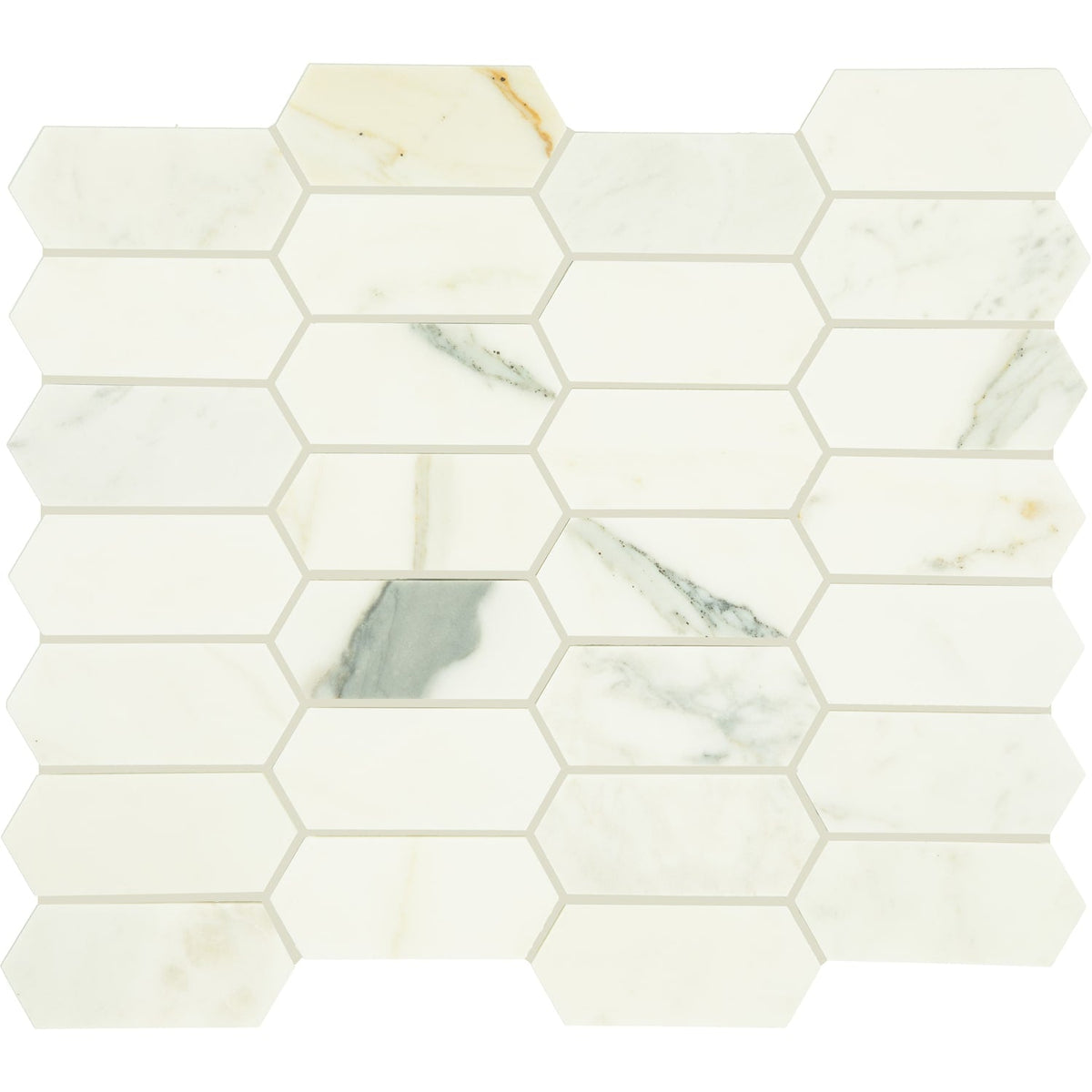 Daltile Marble Calacatta Gold 11-in x 13-in Honed Natural stone Marble Marble look Hexagon Mosaic Floor and Wall Tile product image