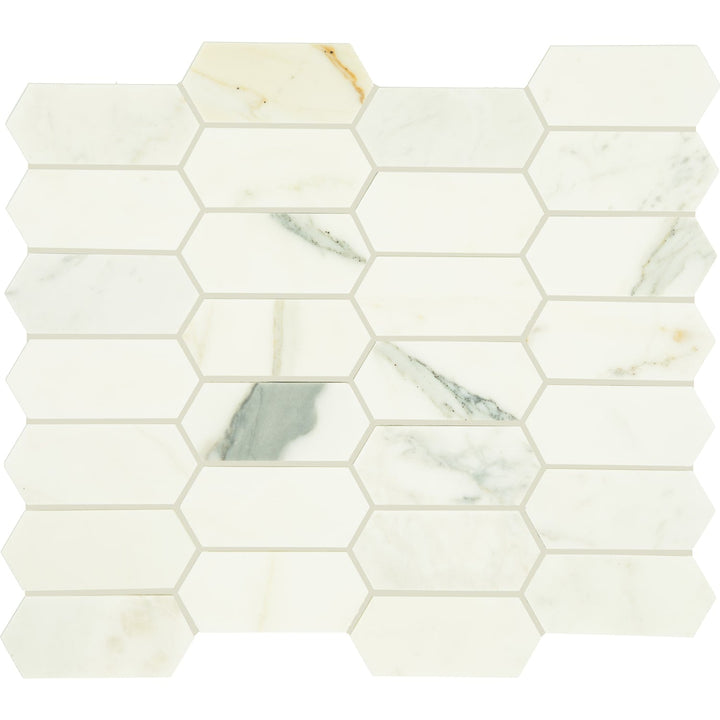 Daltile Marble Calacatta Gold 11-in x 13-in Honed Natural stone Marble Marble look Hexagon Mosaic Floor and Wall Tile product image