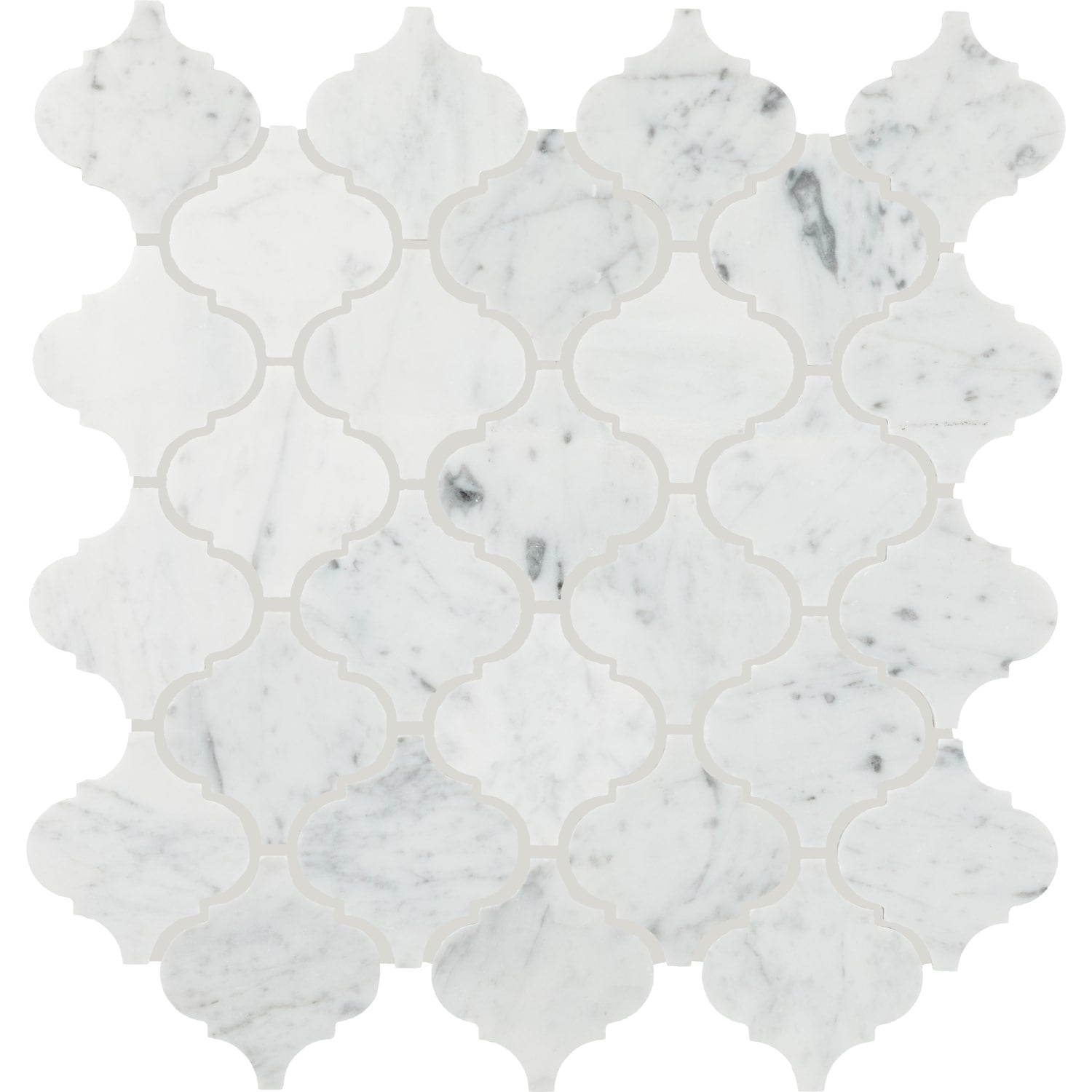 Daltile Marble Carrara White 13-in x 14-in Polished Natural stone Marble Marble look Oval Mosaic Floor and Wall Tile product image