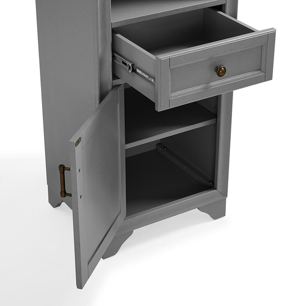 Tara 18 in. W x 15 in. D x 67.62 in. H Linen Cabinet in Grey - Super Arbor