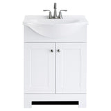 Style Selections Euro 24-in White Single Sink Bathroom Vanity with White Cultured Marble Top