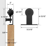 10 ft. /120 in. Top Mount Sliding Barn Door Hardware Track Kit for Double Doors with Non-Routed Floor Guide - Super Arbor