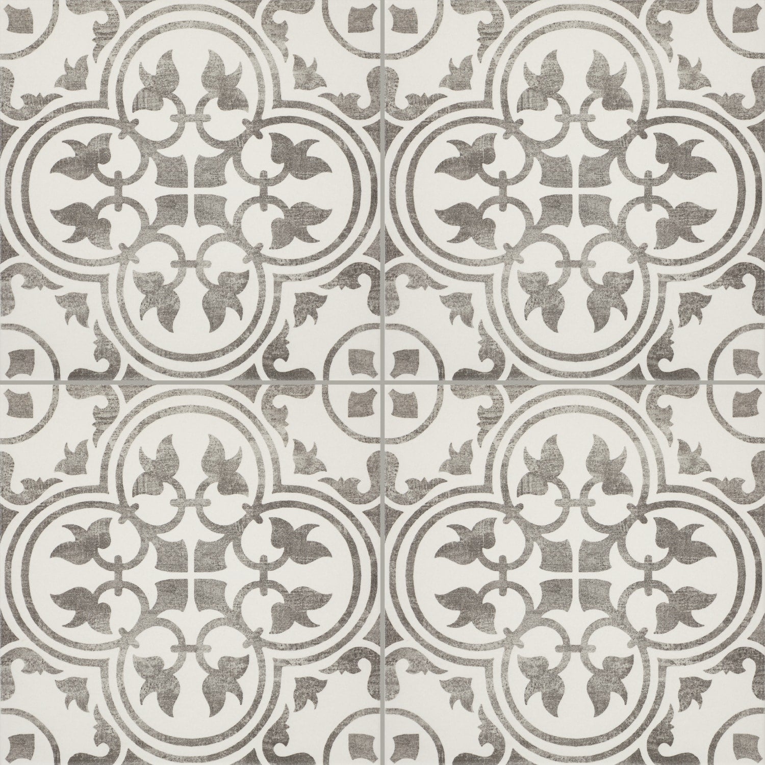 Daltile Memoir Petal Grey 12-in x 12-in Matte Ceramic Patterned Floor and Wall Tile product image