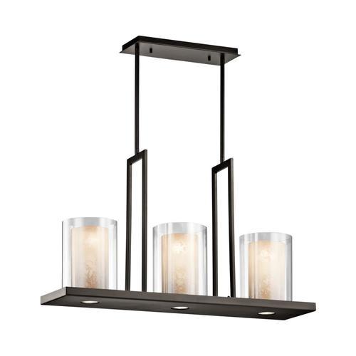 Kichler Triad Classic Pewter Modern/Contemporary Clear Glass Linear Kitchen Island Light - Super Arbor