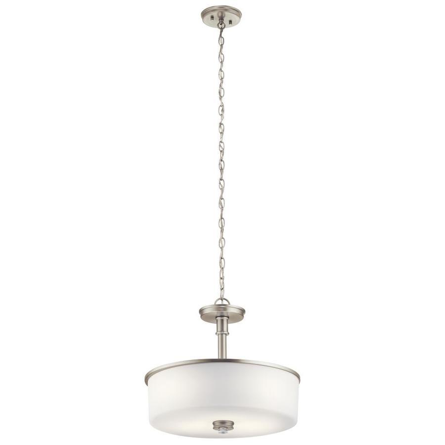 Kichler Joelson Olde Bronze Transitional Etched Glass Drum Convertible Pendant/Semi-flush - Super Arbor