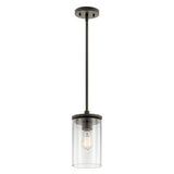 Kichler Crosby Chrome Transitional Clear Glass Cylinder Pendant Light - Super Arbor