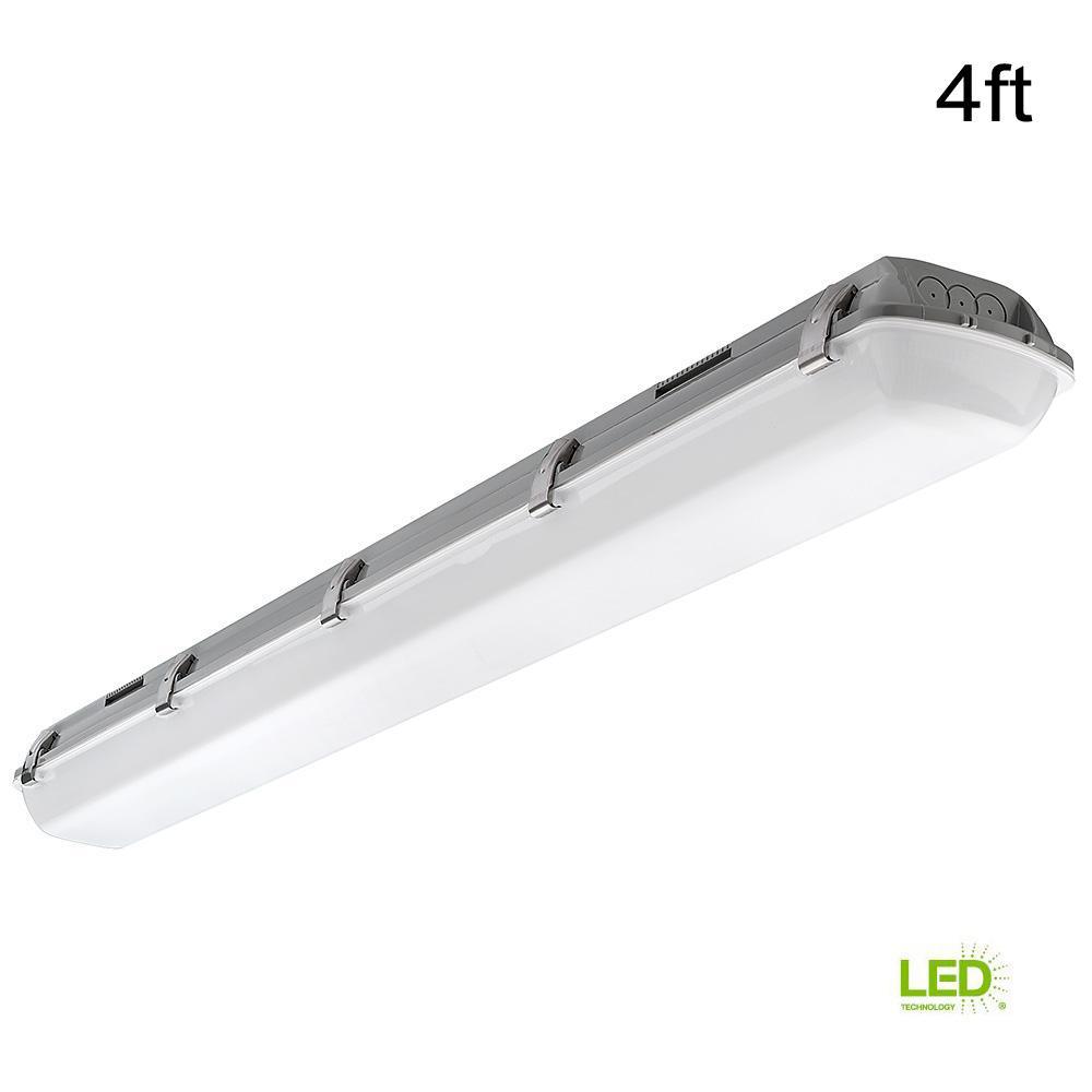 4 ft.¬†96-Watt Equivalence Integrated LED White Strip Light Fixture Vapor Tight 4000K High Output 5400 Lumens Multi-Volt - Super Arbor